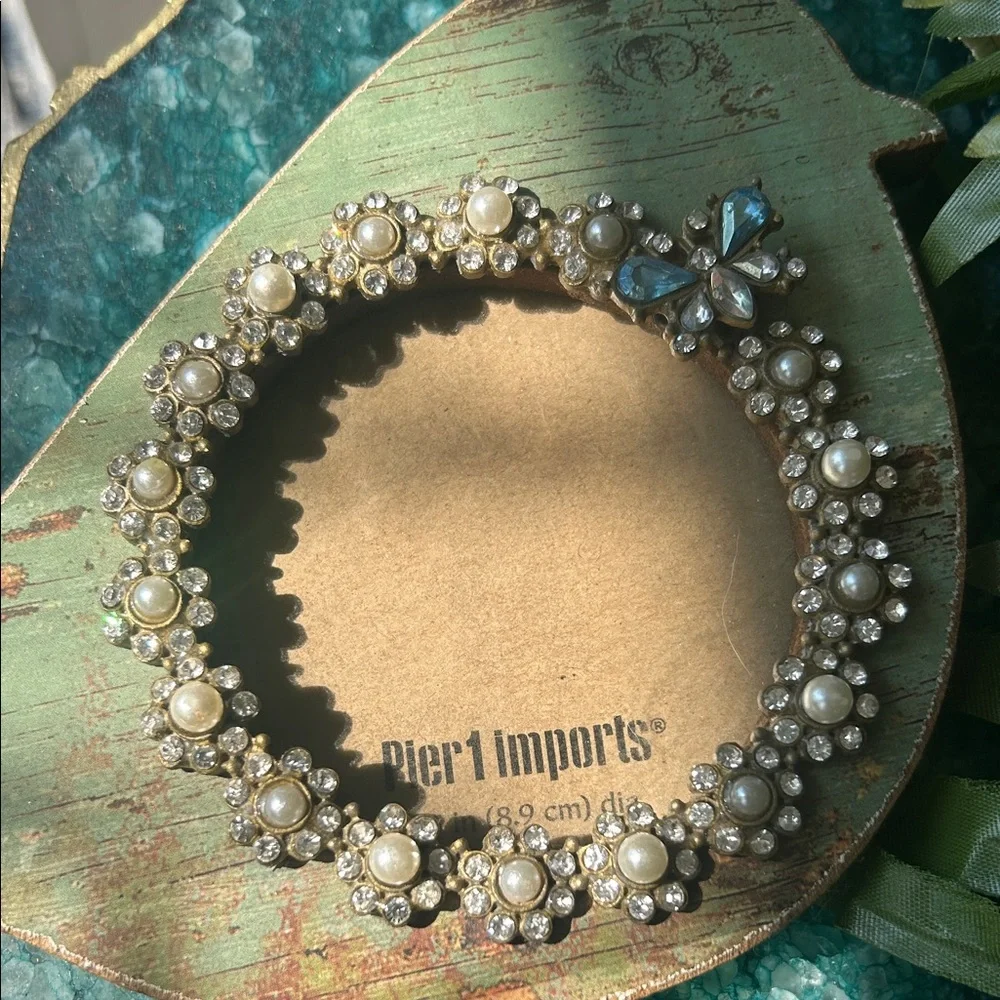 Pier 1 Imports Rhinestone Wood Bird 3.5” Photo Frame